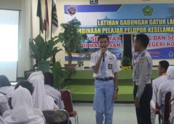 PKS MAN Kota Magelang Gelar Latihan Gabungan Pengaturan Lalu Lintas