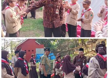 Kepala Kantor dan Ka Kwaran Magelang Utara Pantau Perkemahan MI Al Iman Kota Magelang