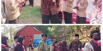 Kepala Kantor dan Ka Kwaran Magelang Utara Pantau Perkemahan MI Al Iman Kota Magelang