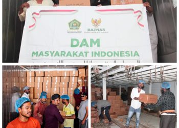 Perdana, Daging 3.000 Kambing DAM Petugas dan Jemaah Haji Dikirim Ke Tanah Air